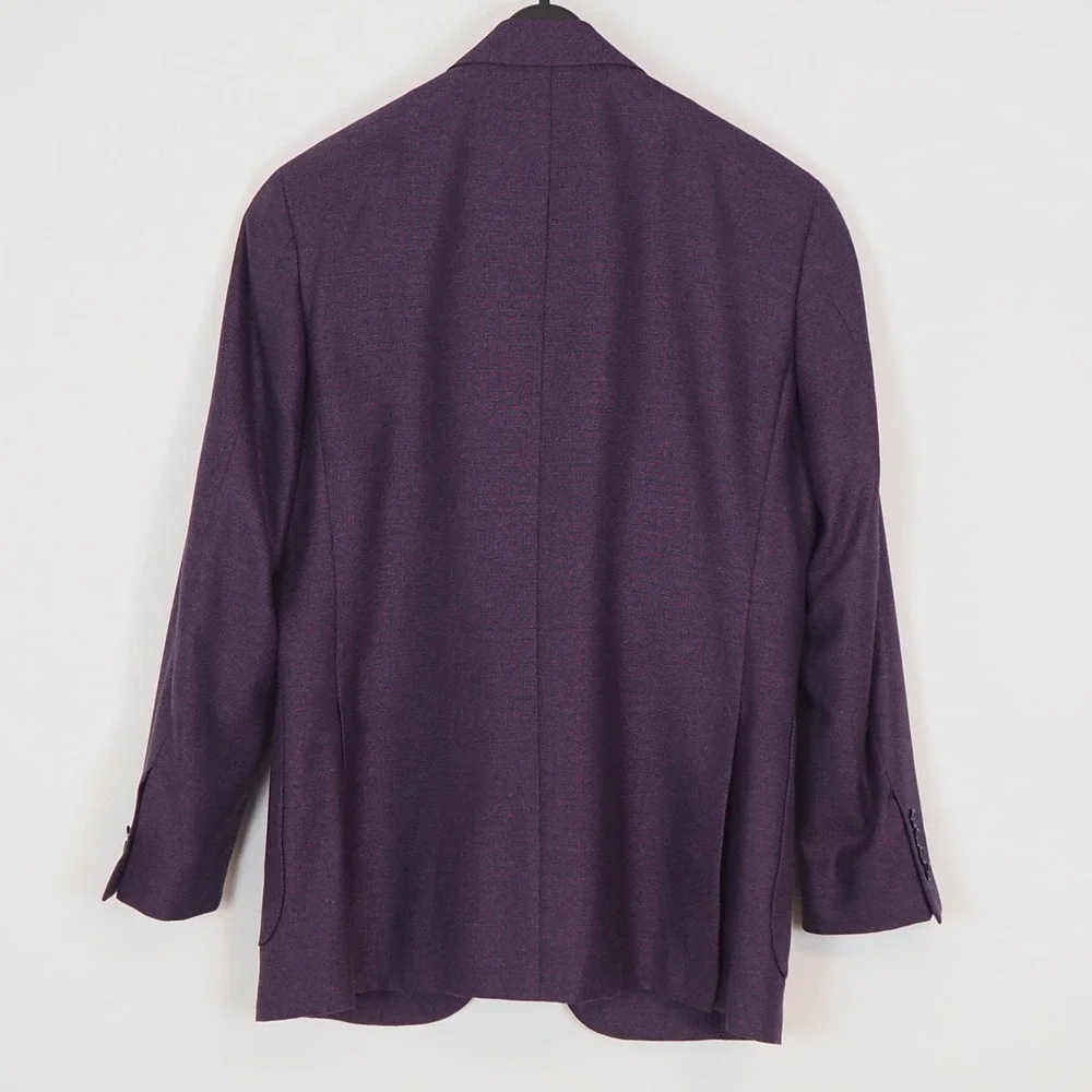 Canali Kei Sport Coat 40R Purple Silk Cashmere Blend Two Button Blazer Italy - Picture 7 of 15